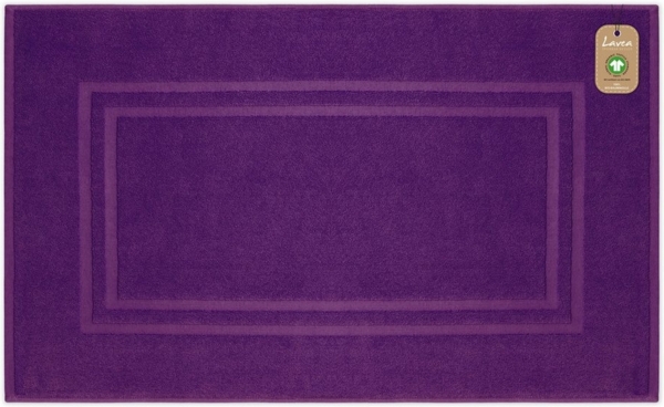 Lavea Badematte Bali, Höhe 3 mm, rutschhemmend, beidseitig nutzbar, strapazierfähig, fußbodenheizungsgeeignet, waschbar, schnell trocknend, Bio-Baumwolle, rechteckig, hochwertiger und nachhaltiger Premium Duschvorleger – saugstarke Faser