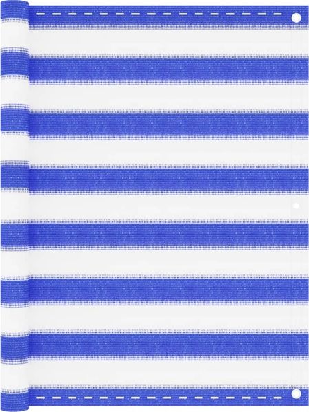 vidaXL Balkon-Sichtschutz Blau und Weiß 90x400 cm HDPE 310889