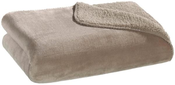 Wohndecke SEBASTIAN, Taupe, 150 x 200 cm, Polyester, casa NOVA, wendbar