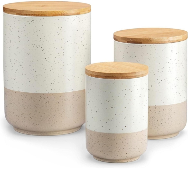 vancasso Keramik Vorratsdosen Luftdichten Deckel 2200 ml 1120 ml 550 ml beige