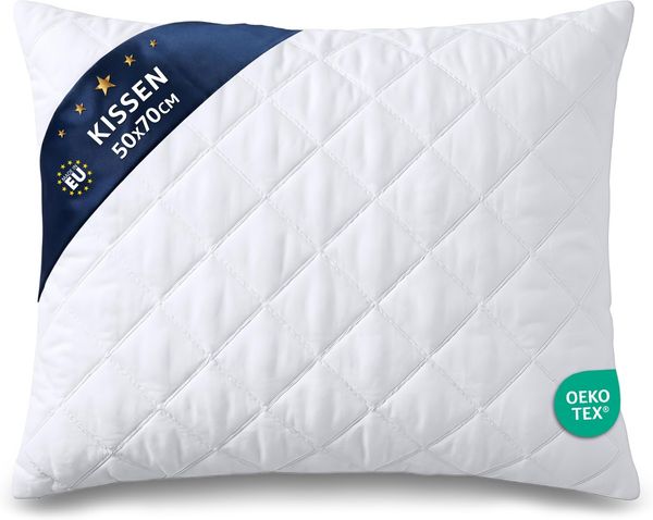 Amazinggirl Kopfkissen 50x70 cm - Kissen Allergiker Schlafkissen Polster Pillow Made in EU und Pillows for Sleeping 70x50 Bett Kissens für Schlafen Oeko-Tex Weiß