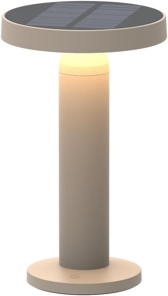 BOLD Solar-LED-Tischleuchte für Innen- und Außenbereich (Touch-Schalter, 6 Std. Nutzung, Stufenlos Dimmbar, IP44-Zertifizi, inkl. 1m USB-A auf USB-C Kabel) - Matt/Sand