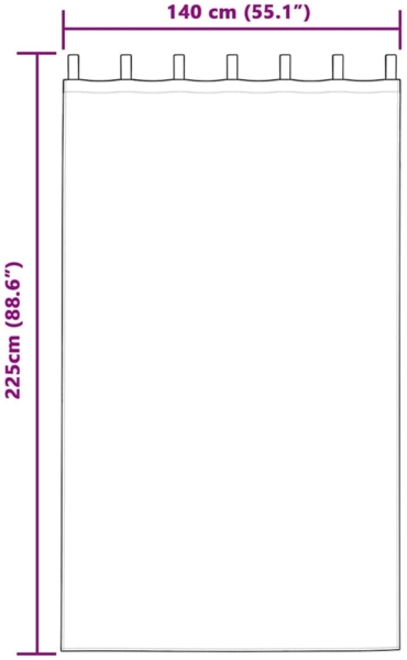 vidaXL Samtvorhänge mit Vorhängen 2 pcs Creme 225 x 140 cm Samt 4107735 Bild 7