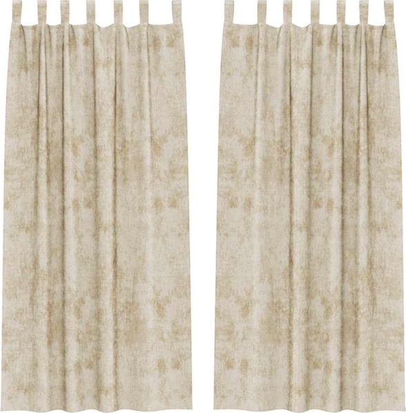 vidaXL Samtvorhänge mit Vorhängen 2 pcs Creme 225 x 140 cm Samt 4107735 Bild 1