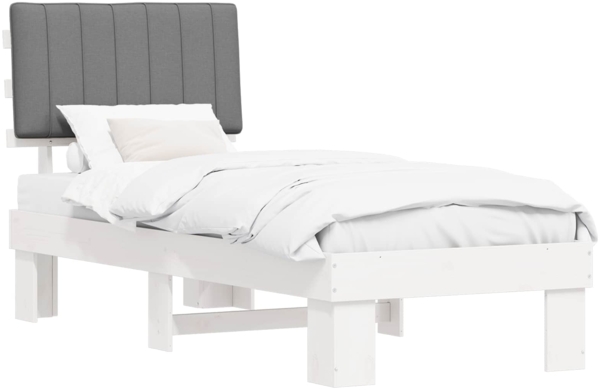 vidaXL Bettgestell mit gepolstertem Kopfteil Hellgrau 80x200 cm 877523