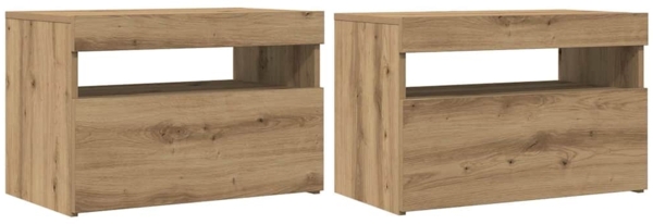 vidaXL TV-Schränke mit LED-Leuchten 2 Stk. Artisan-Eiche Holzwerkstoff 856312