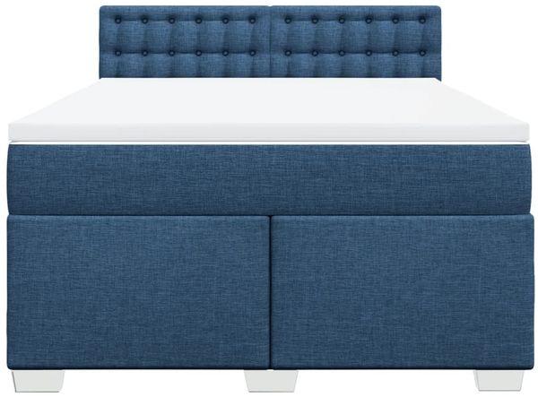 vidaXL Boxspringbett mit Matratze Blau 140x200 cm Stoff 3288231 Bild 6