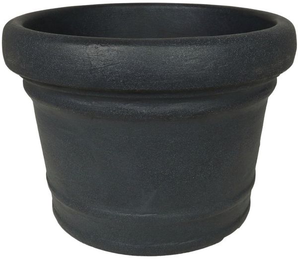 Heimwerkercenter Pflanzkübel MePla Blumentopf Monza ø30 cm, Anthrazit, frostfester Kunstoff