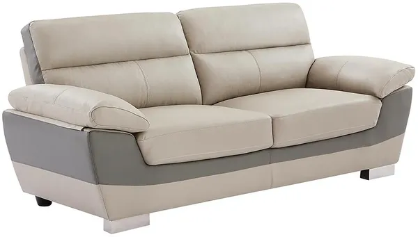 Vente-unique - Ledersofa 3-Sitzer - Taupe - FRANCESCA
