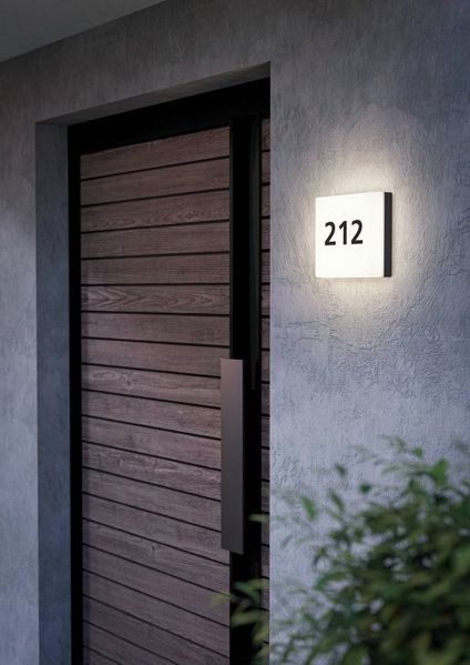 Eglo 97289 LED Wand-/Decken-/Hausnummernleuchte CORNALE anthrazit weiß 21,5x21,5 cm IP44 Tag & Nachfunktion