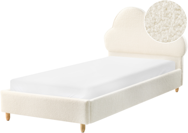 Kinderbett Wolke Bouclé BELLEVUE 90 x 200 cm Cremeweiß