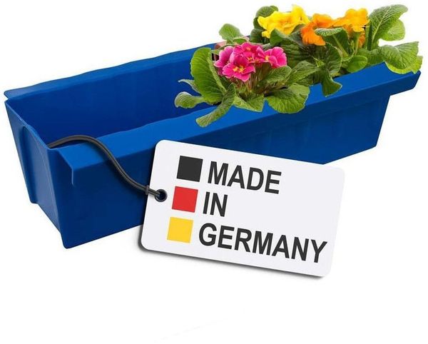 Euro-Paletten Blumenkasten-Einsätze | mit Hängesystem zum Einhängen | 37,3cm Blau | Pflanzkasten für Europalette Palette | Balkonkasten | Blumentopf | extrem stabil