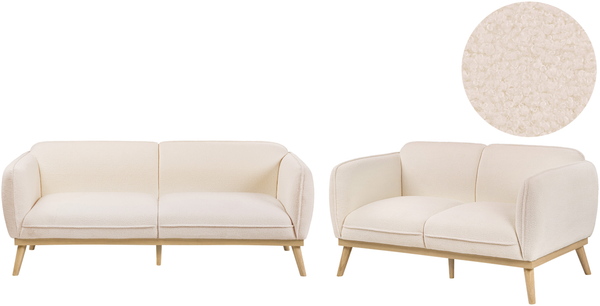 Sofa Set 5-Sitzer LJUNG Bouclé Hellbeige