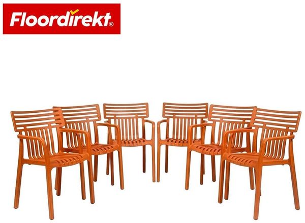 Floordirekt Gartenstuhl Designstuhl Terrano stapelbar aus Kunststoff wetterfest UV-beständig (1 Stuhl oder 6-er Set), verschiedene Farben