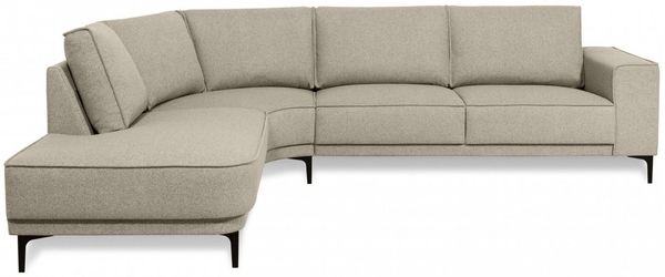 OTTO home Ecksofa Casina, mit abgerundeter Ottomane, in einem weichen Chenille-Stoff