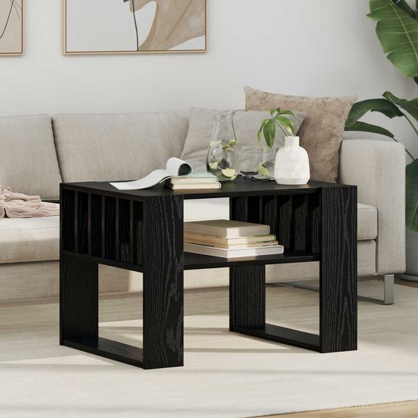 vidaXL Couchtisch Schwarz Eichen-Optik 66 x 49,5 x 45 cm Holzwerkstoff 8000117