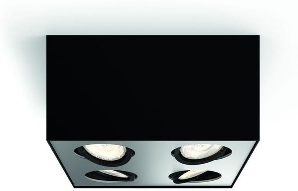 Esszimmerleuchte Box 20,2x20,2 cm schwarz 4-flammig quadratisch