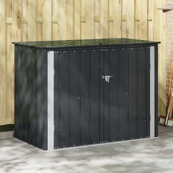 vidaXL Gartenlagerbox Schwarz 151,5 x 82 x 110,5 cm Stahl 42011283