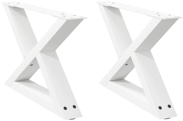 vidaXL Couchtischbeine 2 Stk. Weiß 50x(30-31,3) cm Stahl 4012685