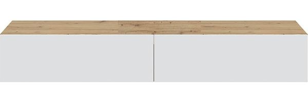 Habitdesign Kaway TV-Möbel für Esszimmer, Nodi-Eiche und Weiß, 35 x 180 x 28 cm