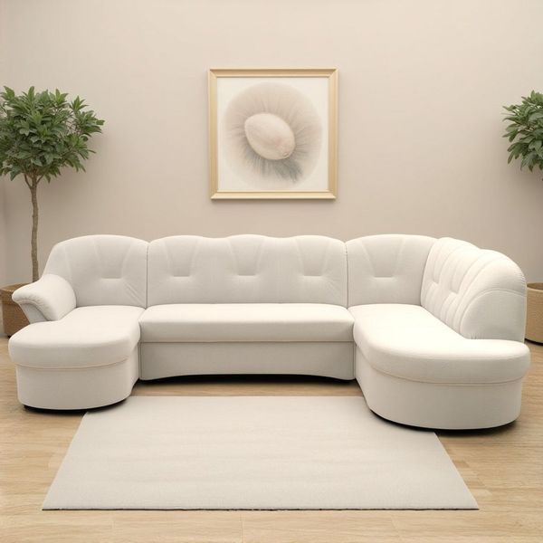 DOMO collection Wohnlandschaft Flores auch in Leder-Bezug, B/T/H: 293/180/86 cm, U-Form, 3 Teile, wahlw. mit Bettfunktion, wahlw. mit Federkern, Unser Dauertiefpreis