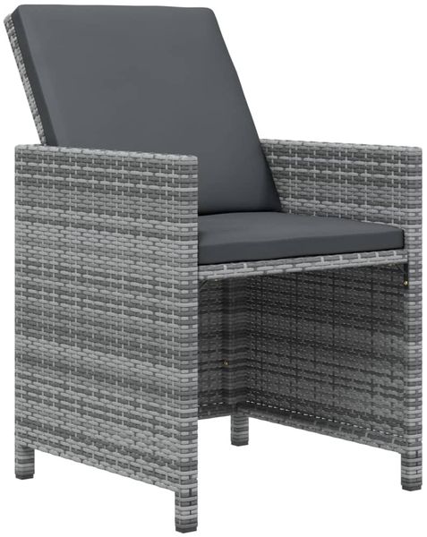 vidaXL 9-tlg. Garten-Essgruppe mit Auflagen Poly Rattan Grau 3095578 Bild 5