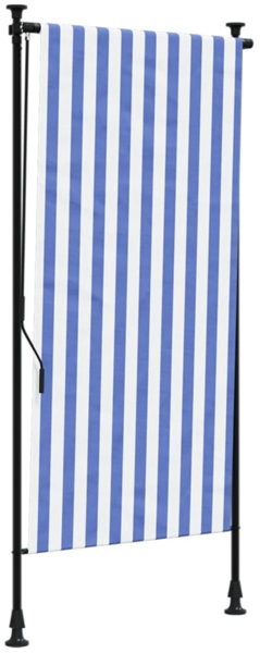vidaXL Außenrollo Blau und Weiß 120x270 cm Stoff und Stahl 368765