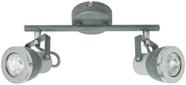 Deckenleuchte, steingrau chrom, verstellbare Strahler, L 26 cm