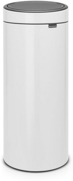 Brabantia Touch Bin, Mülleimer, Abfalleimer, Papierkorb in White, 30 Liter, 115141