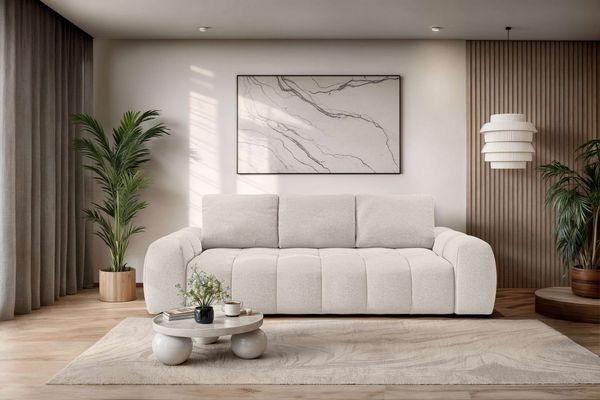 OTTO home 3-Sitzer AZITA optionale Schlafsofa mit Bettkasten, Breite 253cm, Sofa mit Wellenunterfederung, Bubble-Optik, Verlässliche Qualität