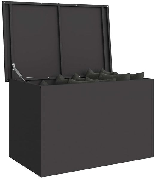 vidaXL Gartenlagerkissenbox Stahl 80 x 50,5 x 50 cm 180 Schwarz 874567 Bild 3