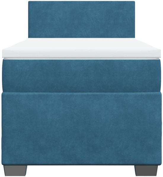 vidaXL Boxspringbett mit Matratze Dunkelblau 100x200 cm Samt 3286232 Bild 4