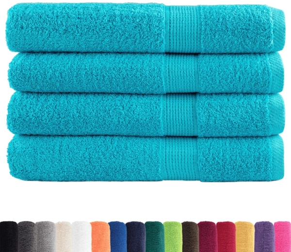 vidaXL Premium-Handtücher SOLUND 4 Stk. Türkis 100x200 cm 600 g/m² 137462