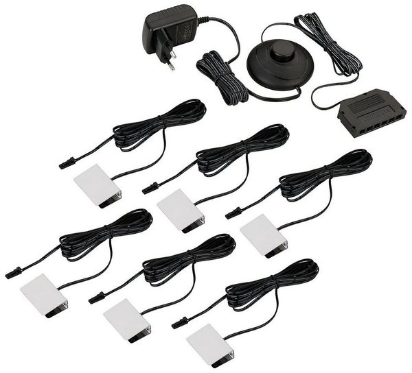 SEBSON Aufbauleuchte LED Vitrinenbeleuchtung 6er Set 12V - Glaskantenbeleuchtung warmweiß