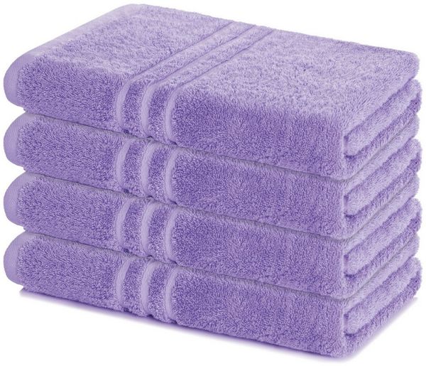 Lavea Duschtücher 4er Set Duschtuch 70 x 140 cm, Elena Frottee Handtücher, (Set, 4-St), Dusch-Handtuch, 500 g/m² Frottier, weich & saugstark, pflegeleicht