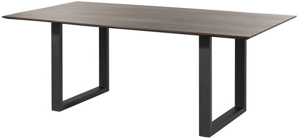Esstisch Akazie 200x100 braun lackiert / U-Beine anth. matt SWISS EDGE