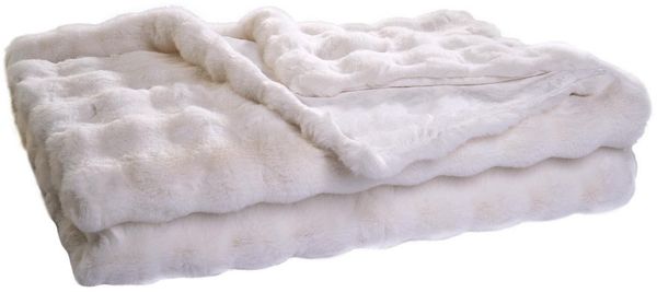 Wohndecke, 150 x 200 cm, Elfenbeinfarben, Polyester, Home4You, Waschbar bis 30 °C