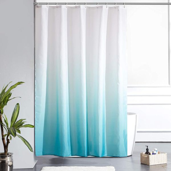 Furlinic Duschvorhang Textil Anti-schimmel Wasserdicht Waschbar Weiß Grün