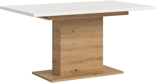 Kulissen-Esstisch >Motion< ausziehbar 190cm, weiß / artisan Eiche Dekor - 150/190x76x90cm (BxHxT)