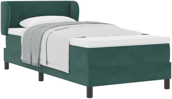vidaXL Boxspringbett mit Matratze Dunkelgrün 80 x 200 cm Samt 3340361