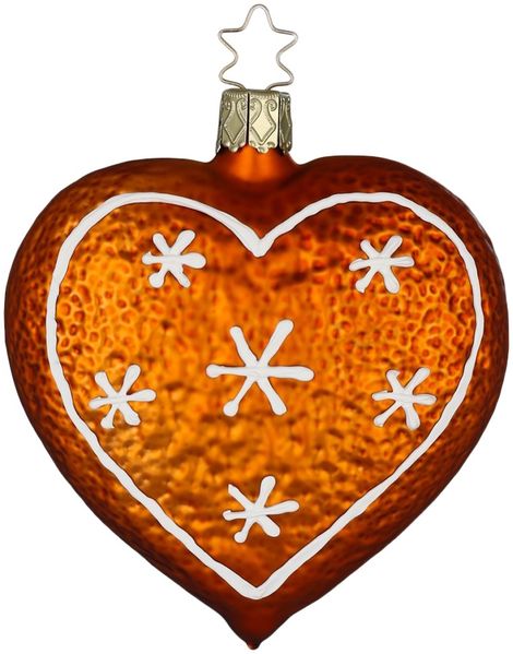 Lebkuchenherz, Pfefferkuchen Weihnachtsgebäck 9cm - Inge-Glas Weihnachtsschmuck