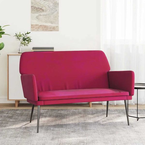 vidaXL Sitzbank Weinrot 108x79x79 cm Samt 351386