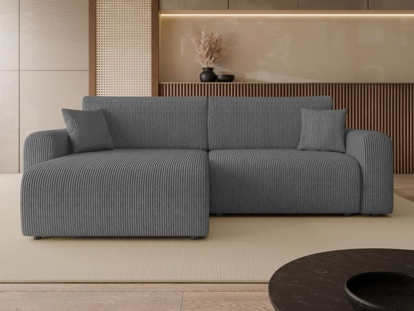 Ecksofa Floryn L Cord (Farbe: Poso 22)