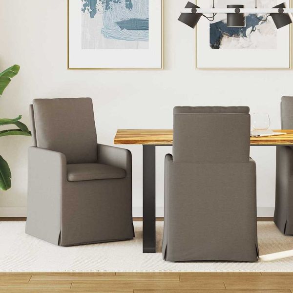 vidaXL Esszimmerstühle 2 pcs Hellgrau 57 x 67 x 98 cm Leinen 42017914