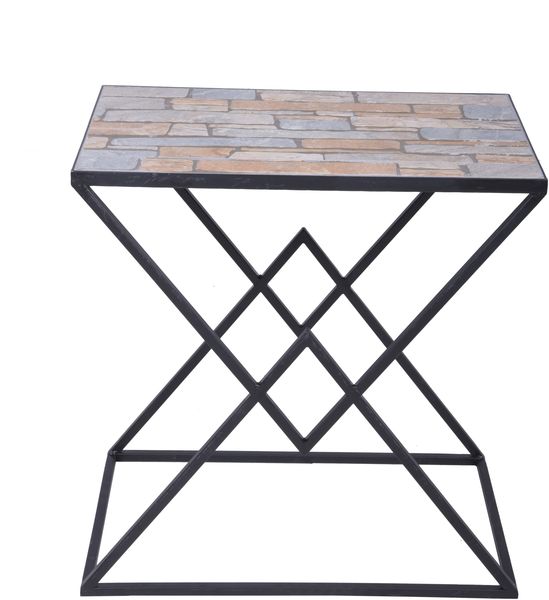 Beistelltisch EBBA 2er Set - Stahl Schwarz 56,5x36x55cm | Couchtisch Sofatisch Abstelltisch