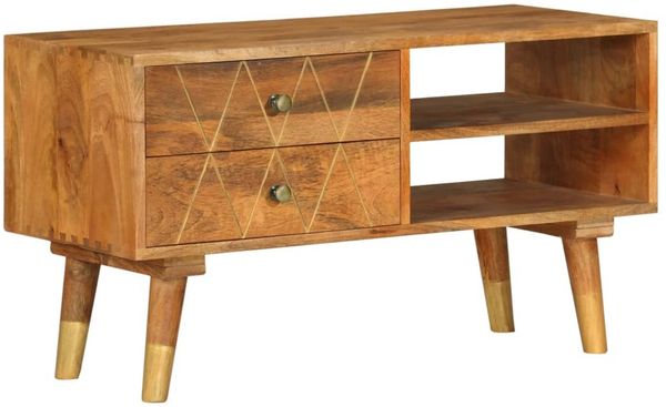 vidaXL TV-Schrank 85 x 35 x 47 cm Mango-Massivholz 285855
