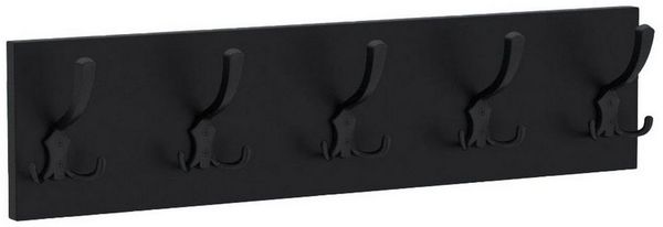 AKKE Garderobenleiste, Garderobenleiste Schwarze Haken 2mm PVC Kantenumleimung