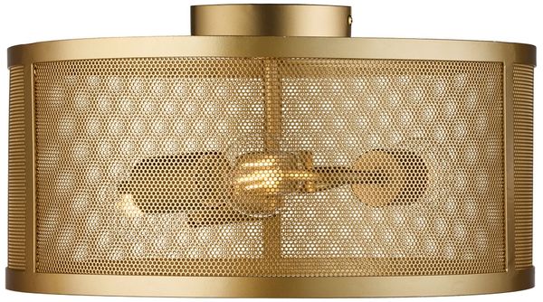 Deckenleuchte, Käfig Optik, gold-farben, 45 cm