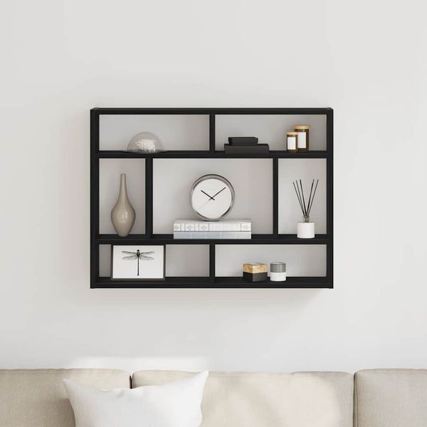 vidaXL Wandregal Schwarze Eiche 75 x 16 x 55 cm Holzwerkstoff 862047