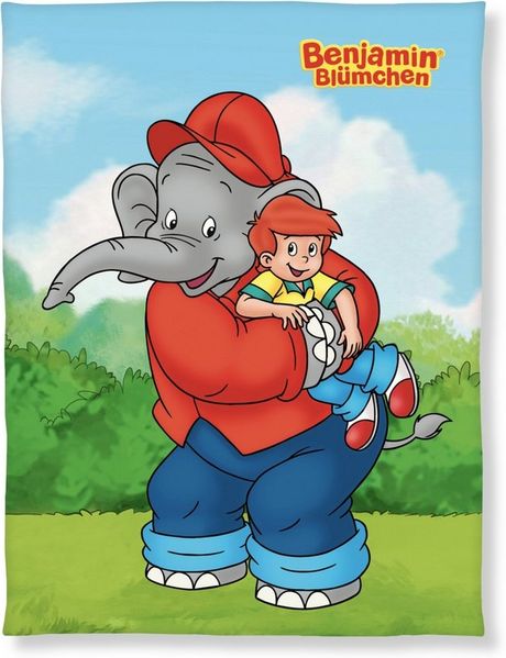 Kinderdecke Benjamin Blümchen 130x170 cm, flauschige Kuscheldecke für Kinder, MTOnlinehandel, Beliebtes Motiv für kleine Fans, ideal zum Kuscheln und Spielen